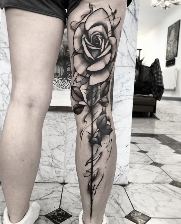 Back and leg tattoos