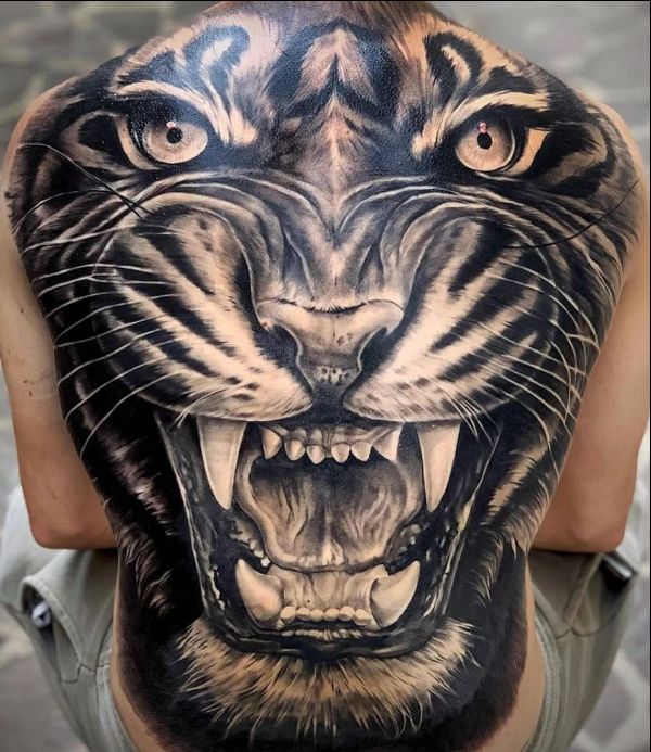 tiger tattoo on back