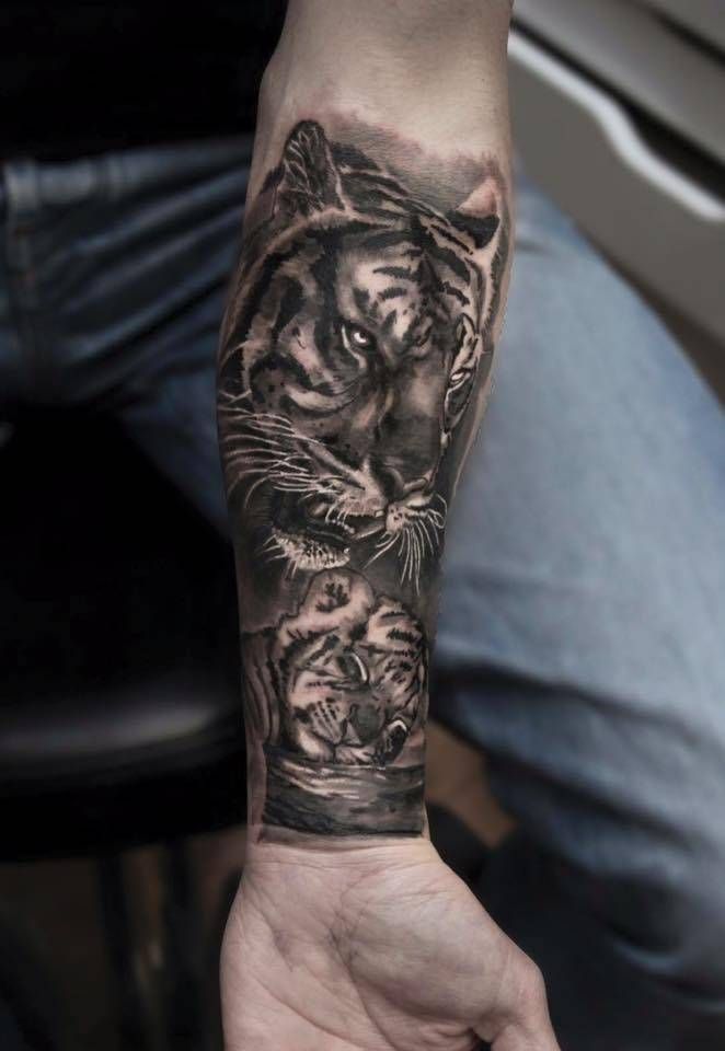 Forearm tiger tattoo